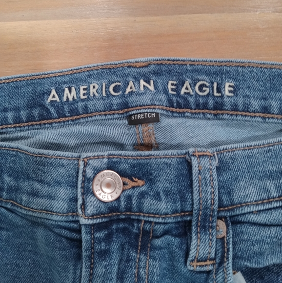American Eagle 90s Straight Stretch Jeans EUC Medium Blue - Picture 5 of 7